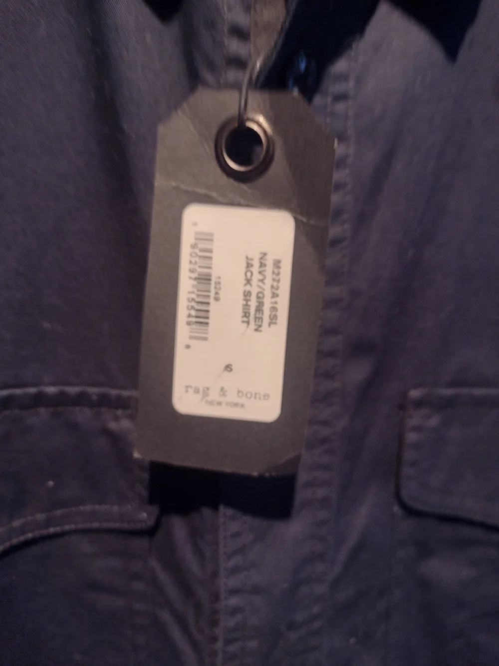 rag & bone Two-Tone Shirt Jacket in Navy and Olive